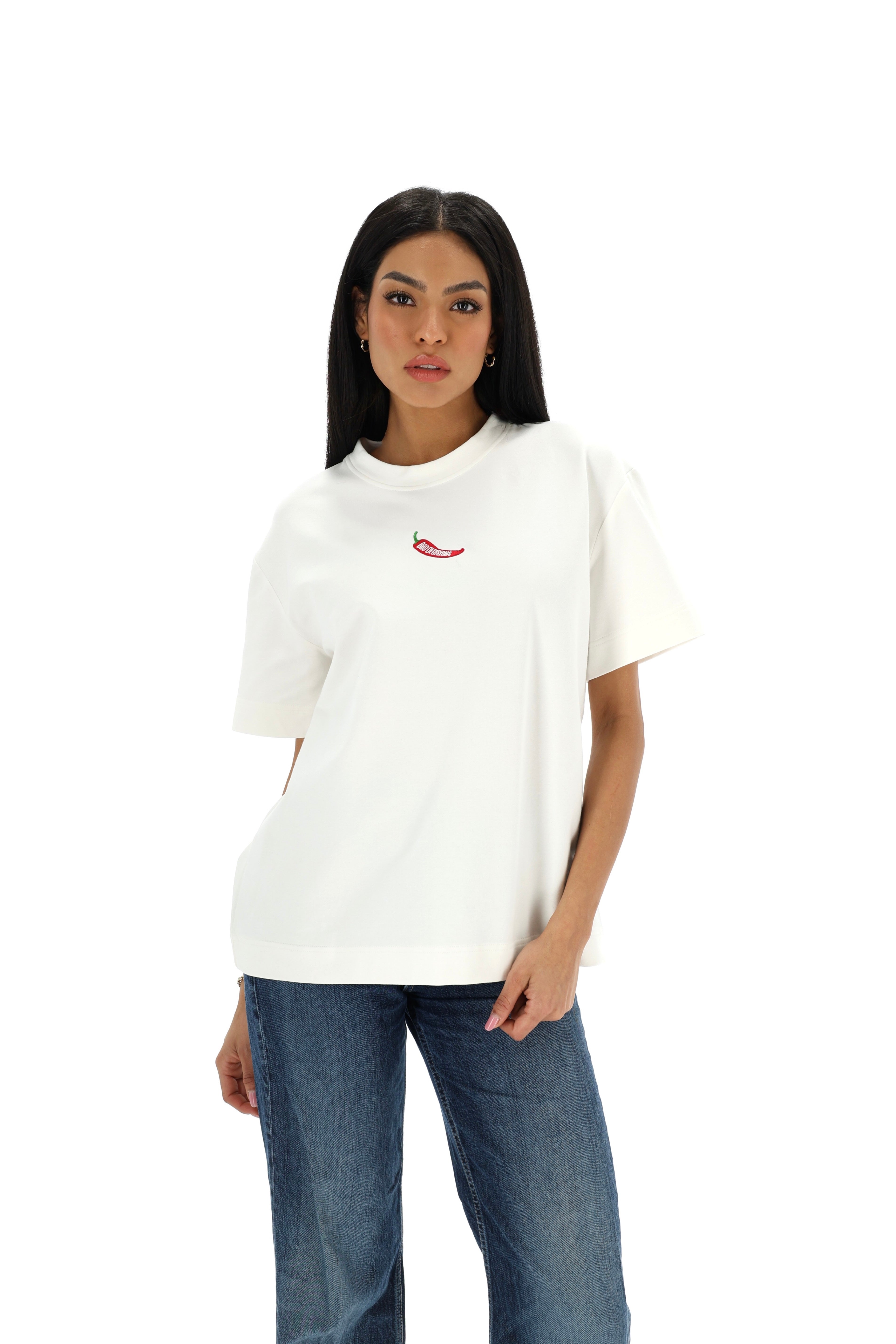 Unisex BD T-shirt with mini pepper, White