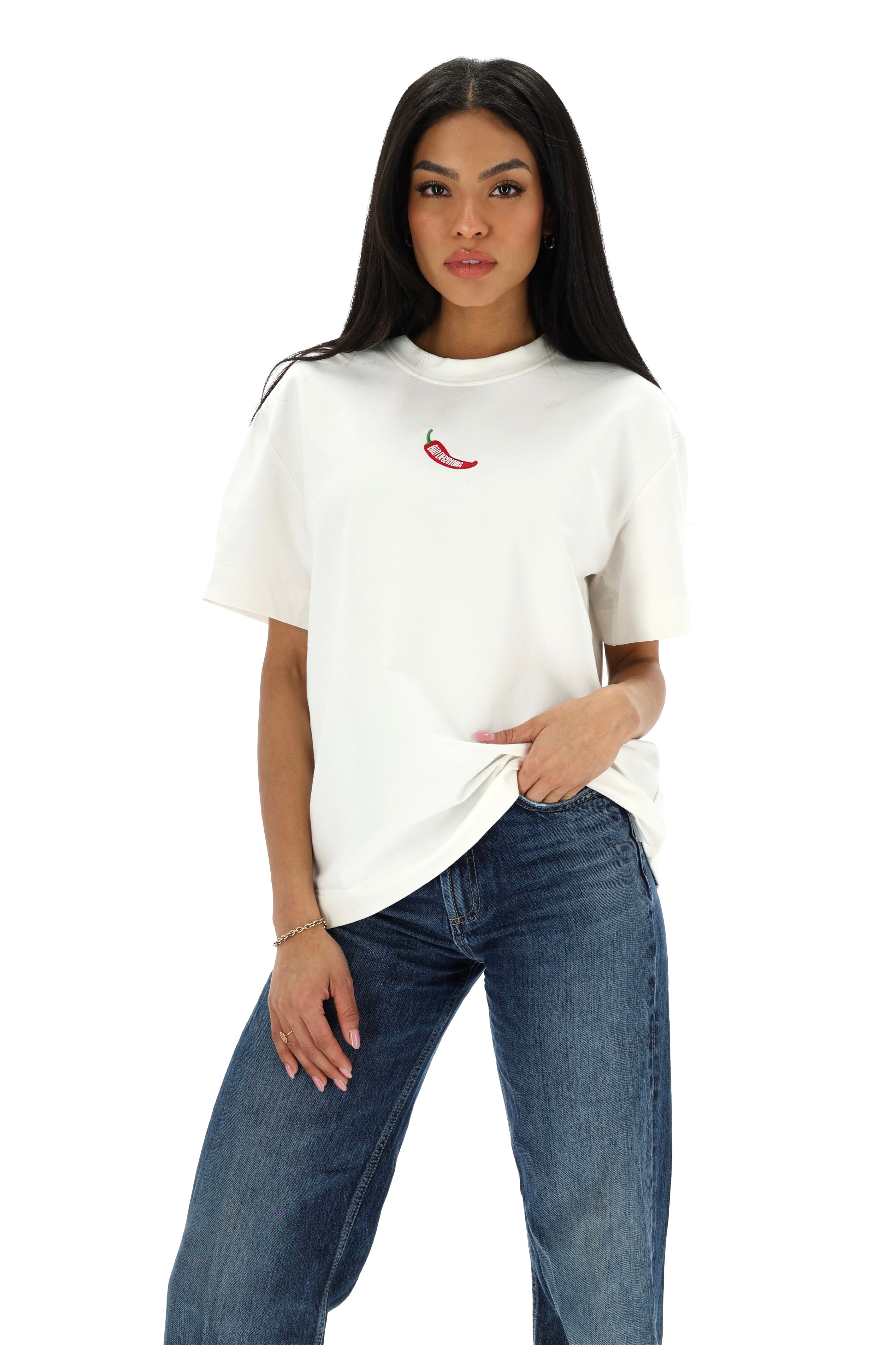 Unisex BD T-shirt with mini pepper, White