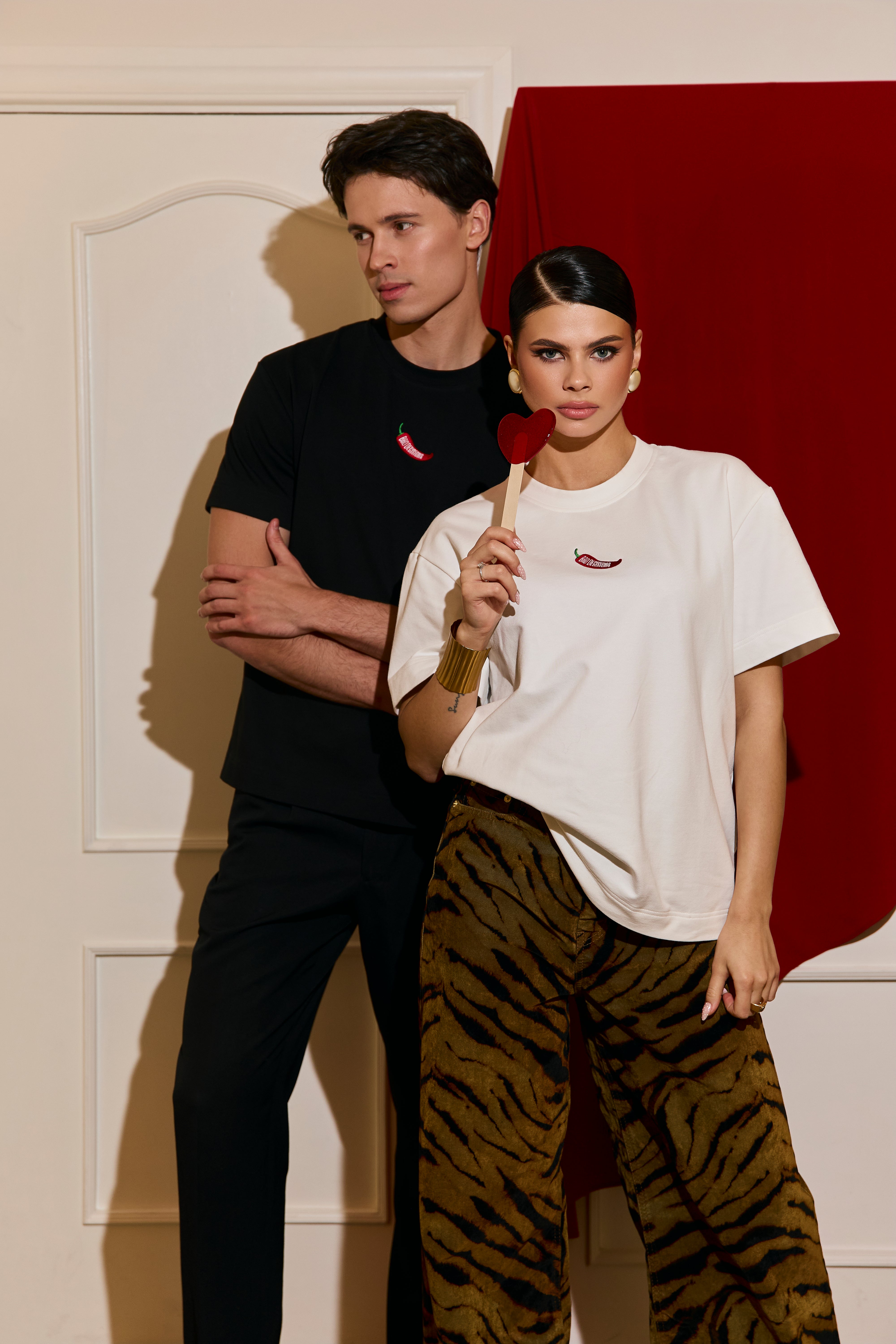 Unisex BD T-shirt with mini pepper, White