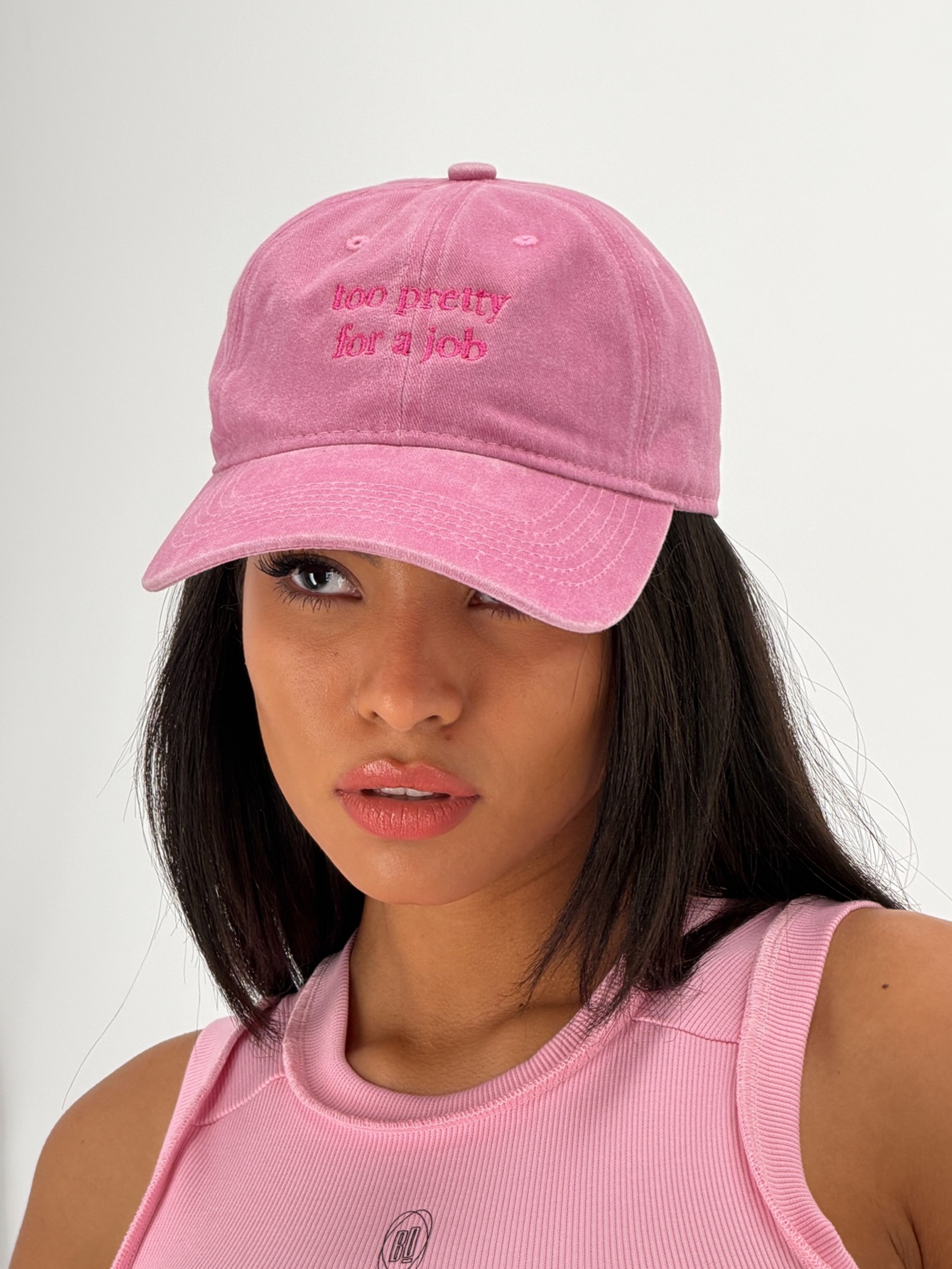 Too Pretty For A Job Cap — Pink