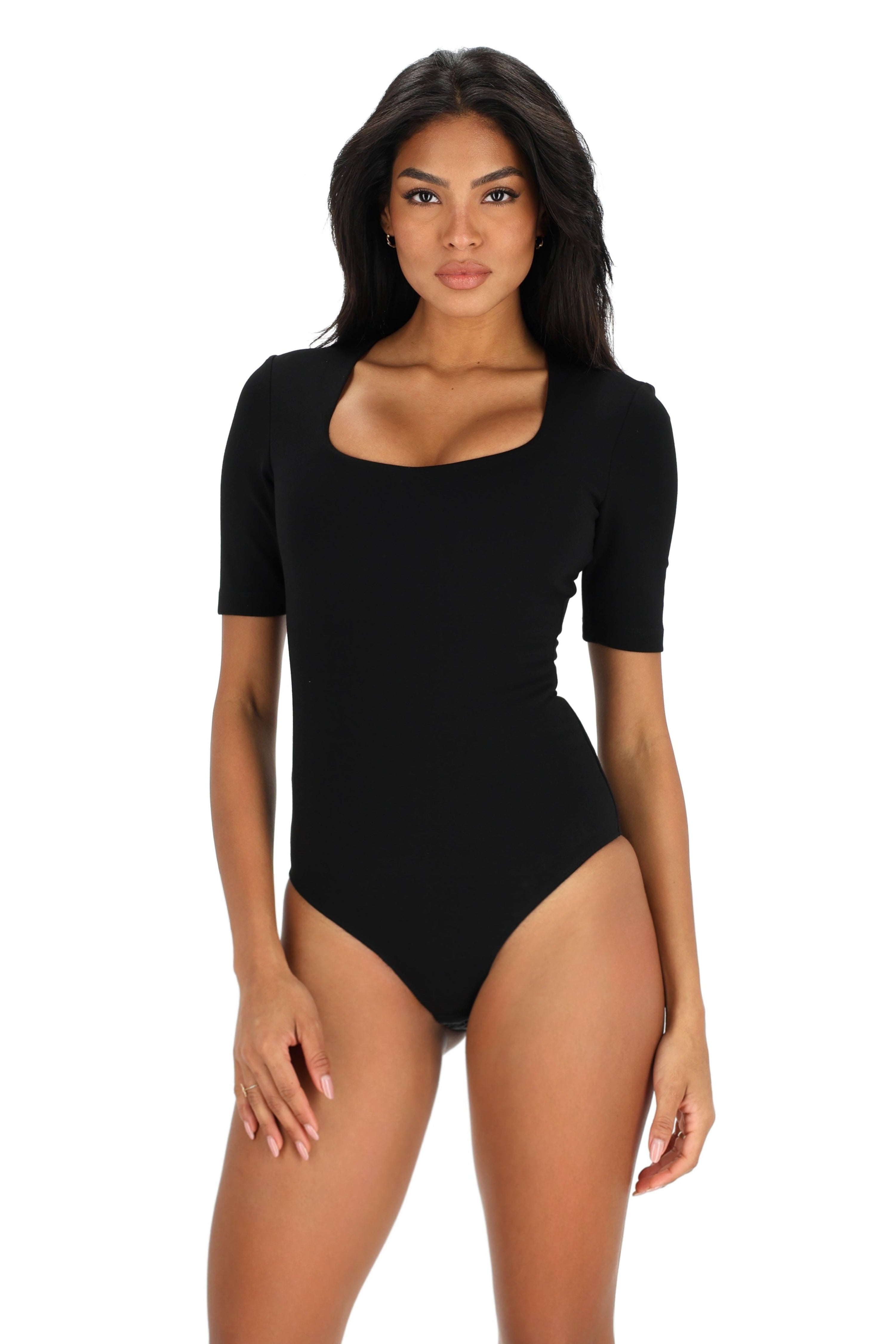 Timeless short-sleeve bodysuit, Black