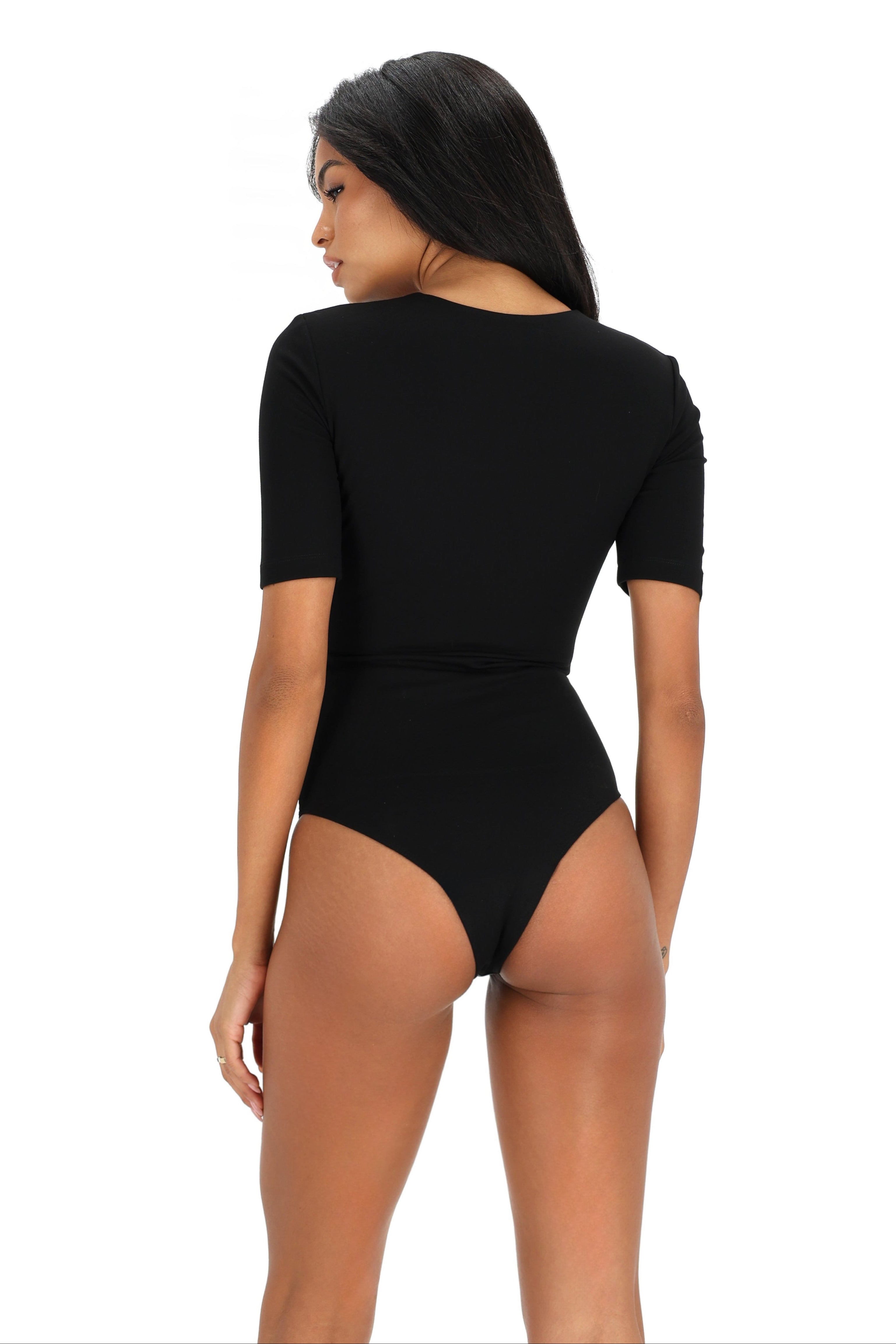 Timeless short-sleeve bodysuit, Black