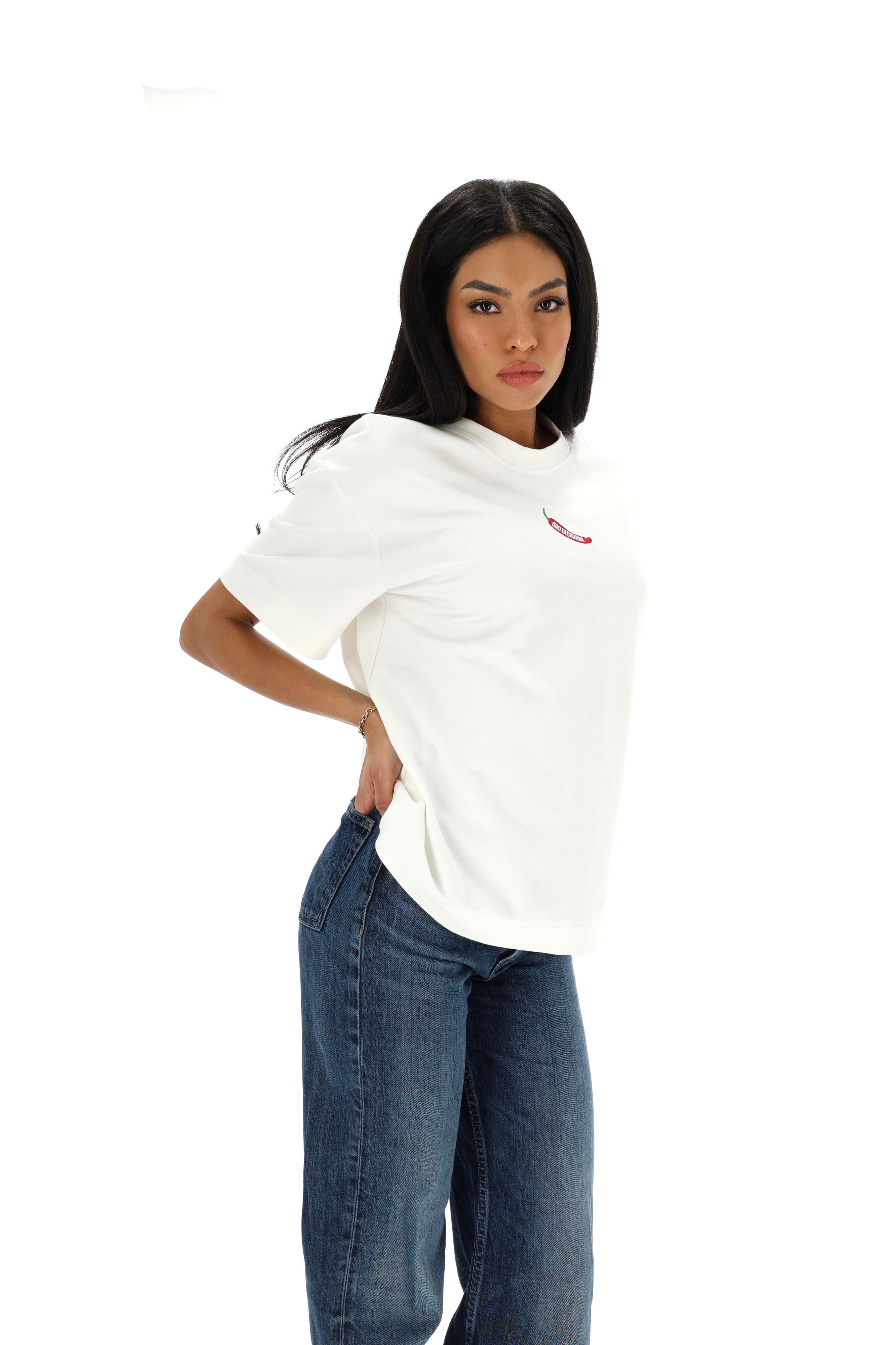 Unisex BD T-shirt with mini pepper, White