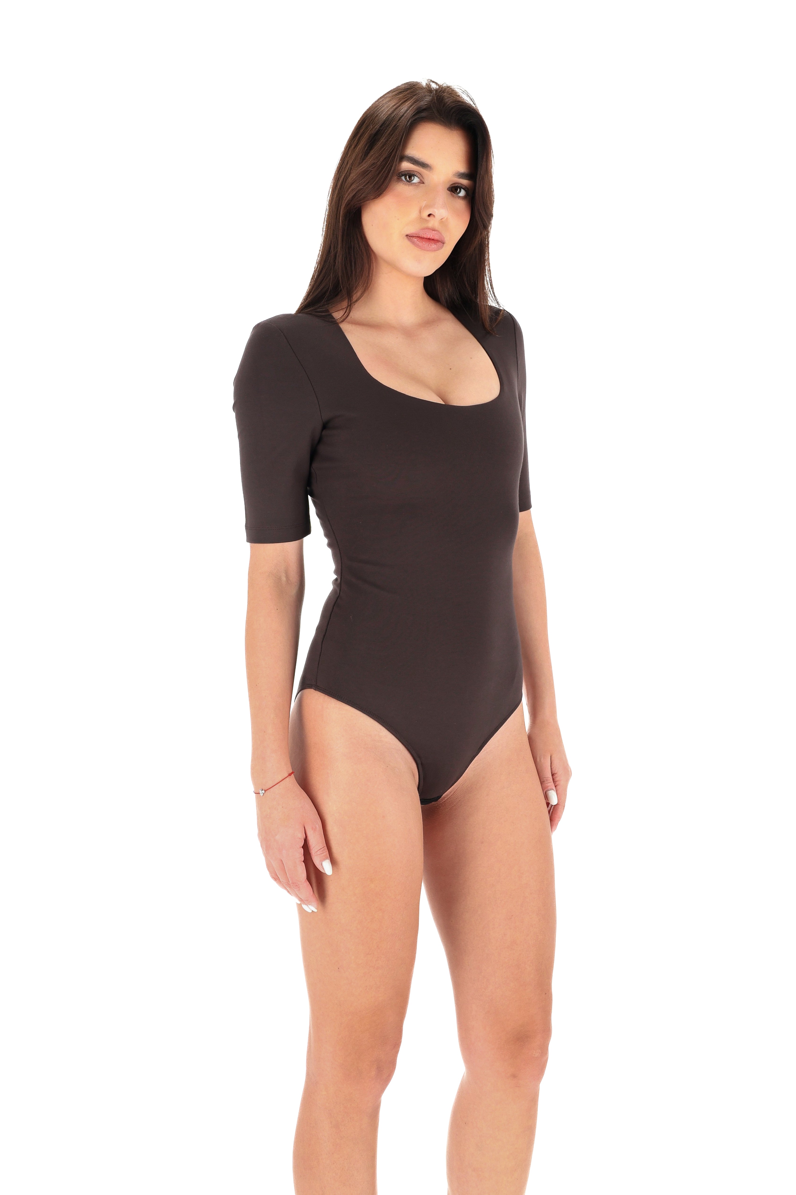 Timeless short-sleeve bodysuit, Brown